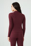 Plum Crinkle High Neck Top
