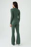 Dark Khaki Crinkle Flares