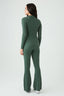 Dark Khaki Crinkle Flares