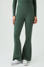 Dark Khaki Crinkle Flares