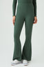 Dark Khaki Crinkle Flares
