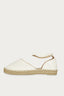 White Ankle Strap Espadrille Flat Shoes - Select Fashion