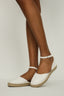 White Ankle Strap Espadrille Flat Shoes - Select Fashion