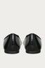 Black Wide Fit Shiny Patent Bow Trim Ballerina Shoes - Select Fashion