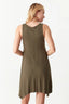 Khaki Sleeveless Hankerchief Bodycon Dress - Select Fashion