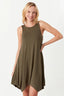 Khaki Sleeveless Hankerchief Bodycon Dress - Select Fashion