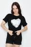 Black Milan Amore Tie Front Tee - Select Fashion