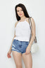 Optic White Crochet Trim Halter Neck Vest - Select Fashion