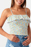 Multi Ruffle Square Neck Vest - Select Fashion