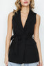 Black Belted Longline Waistcoat - Select Fashion