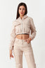 Stone Cropped Hooded Denim Jacket - Select Fashion