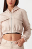Stone Cropped Hooded Denim Jacket - Select Fashion