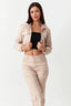 Stone Cropped Hooded Denim Jacket - Select Fashion