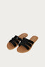 Black Croc 3 Strap Slider - Select Fashion