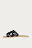 Black Croc 3 Strap Slider - Select Fashion