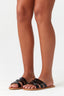 Black Croc 3 Strap Slider - Select Fashion