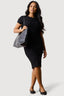 Black Web Jacquard Bodycon Dress