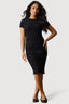 Black Web Jacquard Bodycon Dress