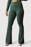 Dark Khaki Crinkle Flares