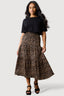 Multi Crinkle Tiered Midi Skirt