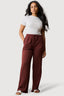 Brown Textured Wide Leg Trousers