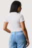 Light Grey Marl Basic Fitted Crop Tee