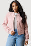 Pink Brushed Bomber Jacket