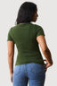 Khaki Crinkle Short Sleeve Top