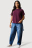 Burgundy Waffle Batwing Top