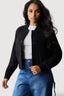 Black Brushed Bomber Jacket