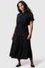 Mono Crinkle Tiered Midi Skirt