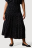 Mono Crinkle Tiered Midi Skirt