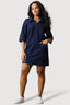 Dark Wash Denim Collar and Pocket Detail Dress