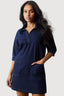 Dark Wash Denim Collar and Pocket Detail Dress