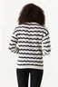 Navy Striped Crochet Jumper