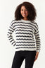 Navy Striped Crochet Jumper