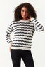Navy Striped Crochet Jumper
