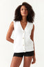 White Gold Button Knit Waistcoat