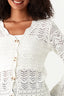 White Lace Stitch Short Button Cardigan