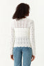 White Lace Stitch Short Button Cardigan