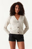 Stone Stitch Detail Short Button Cardigan