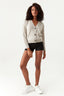 Stone Stitch Detail Short Button Cardigan