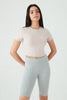 Cloudy Grey Basic Fitted Crop Tee