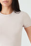 Cloudy Grey Basic Fitted Crop Tee