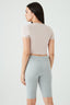 Cloudy Grey Basic Fitted Crop Tee