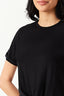 Black Tie Front Oversized Tee - Select Fashion
