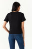 Black Tie Front Oversized Tee - Select Fashion