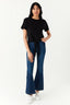 Black Tie Front Oversized Tee - Select Fashion
