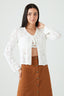 White Crochet Tie Front Cardi