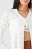 White Crochet Tie Front Cardi